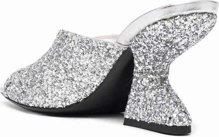 80mm Sansu metallic glitter sandals - Image 3