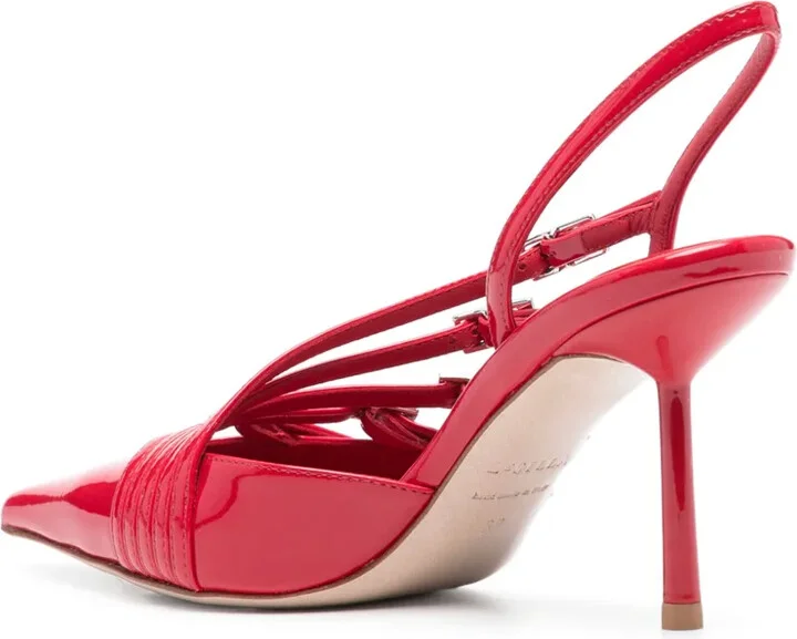 80mm Scarlet slingback pumps - Image 3