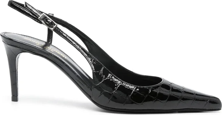 80mm Slingback Leather Pumps