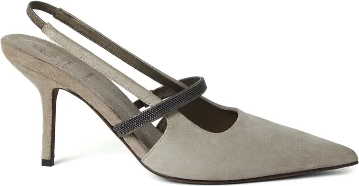 80mm Slingback Suede Pumps - Image 2