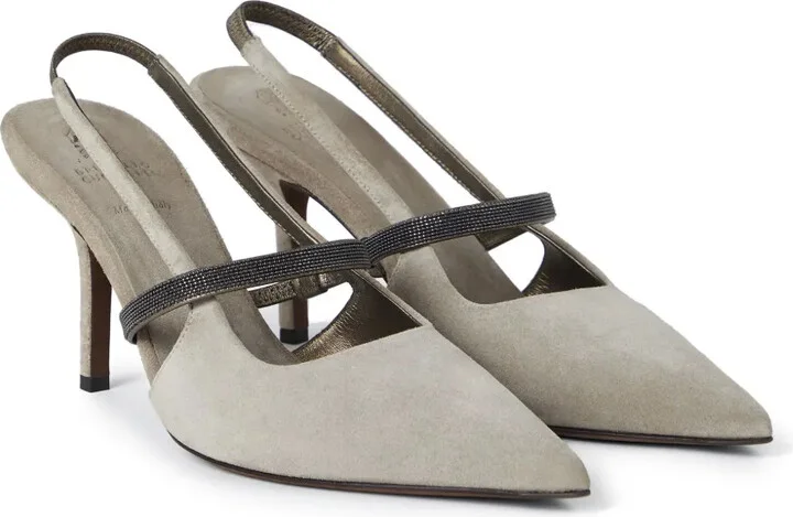 80mm Slingback Suede Pumps - Image 4