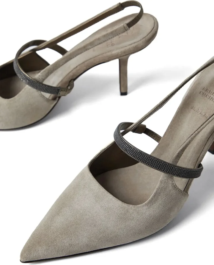 80mm Slingback Suede Pumps - Image 5
