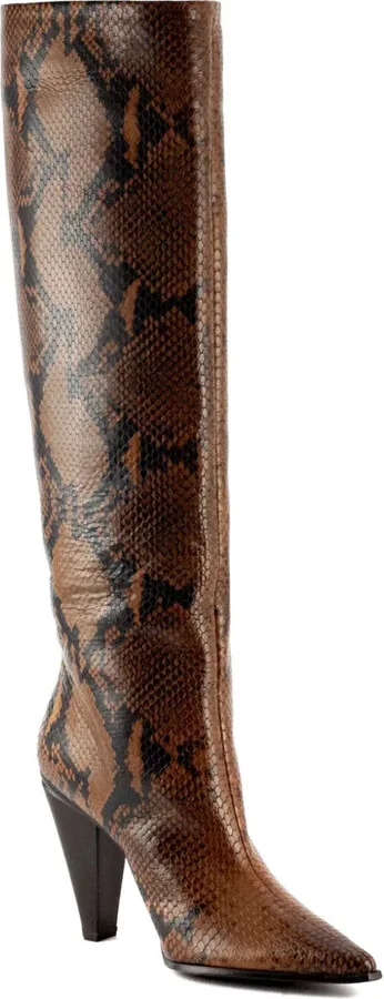 80mm Snake-Print Pointed Boots - Image 2