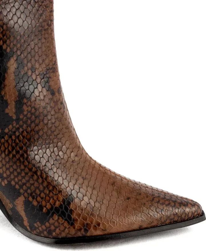 80mm Snake-Print Pointed Boots - Image 4