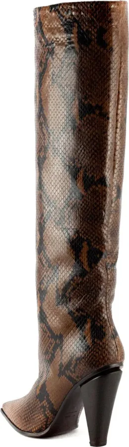80mm Snake-Print Pointed Boots - Image 5