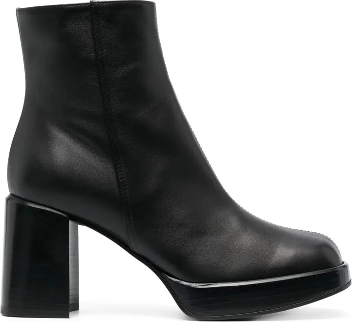80mm Square-Toe Leather Boots