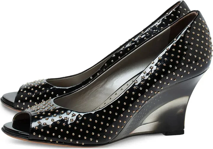 80mm Studded Leather Wedges - Image 3