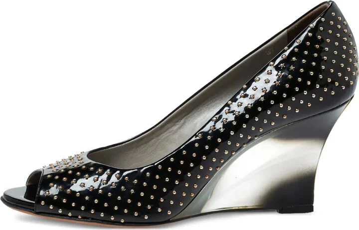 80mm Studded Leather Wedges