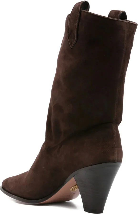 80mm Suede Leather Cowboy Boots - Image 3