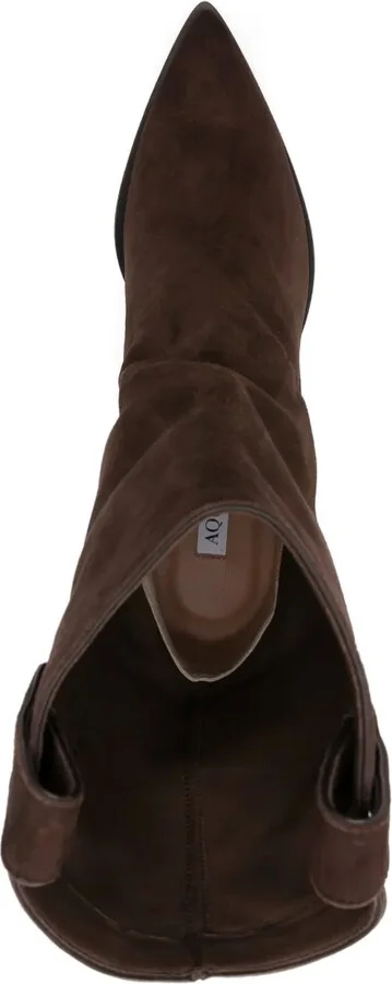 80mm Suede Leather Cowboy Boots - Image 4