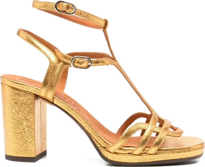 80mm T-Bar Block-Heel Sandals