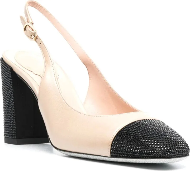 80mm Two-Tone Rhinestone-Embellished Pumps - Image 2