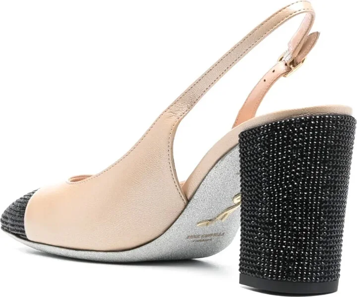 80mm Two-Tone Rhinestone-Embellished Pumps - Image 3