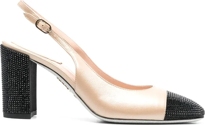 80mm Two-Tone Rhinestone-Embellished Pumps