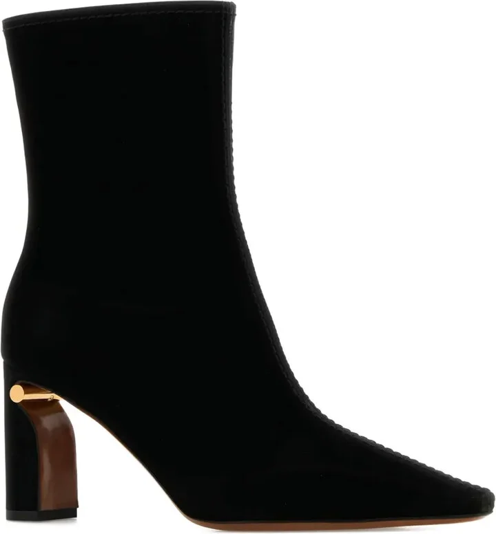 80mm Velvet Ankle Boots - Image 2