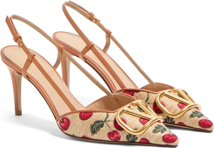 80mm VLogo Signature Cherryfic-print pumps - Image 2