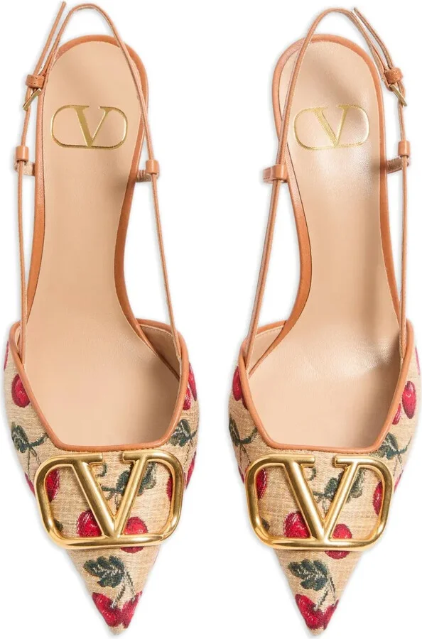 80mm VLogo Signature Cherryfic-print pumps - Image 4