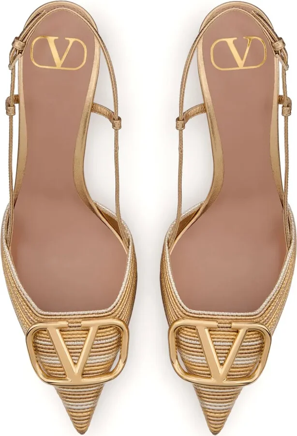 80mm VLogo Signature slingback pumps - Image 4