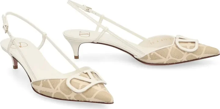 80mm VLogo Signature slingback pumps - Image 3