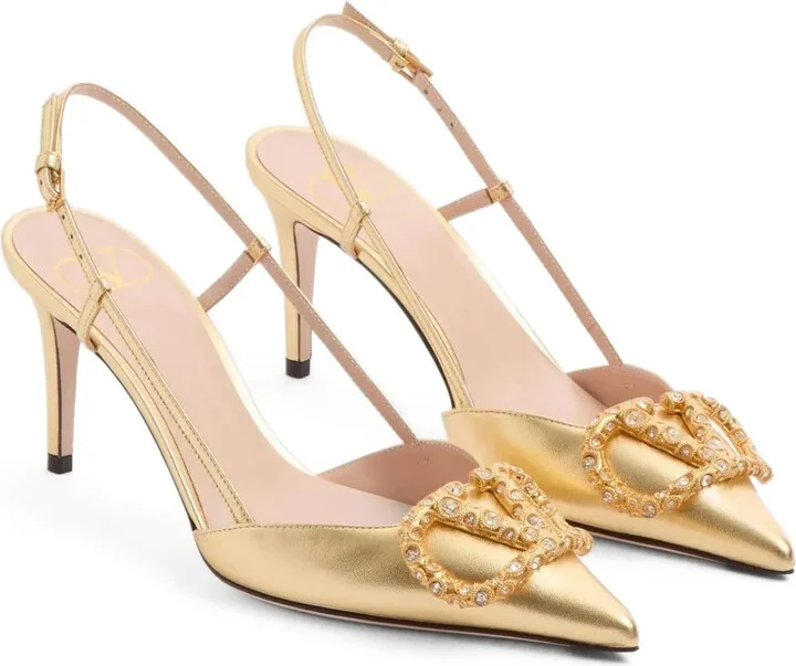 80mm VLogo Signature slingback pumps - Image 2