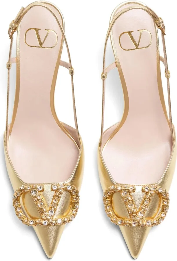 80mm VLogo Signature slingback pumps - Image 4