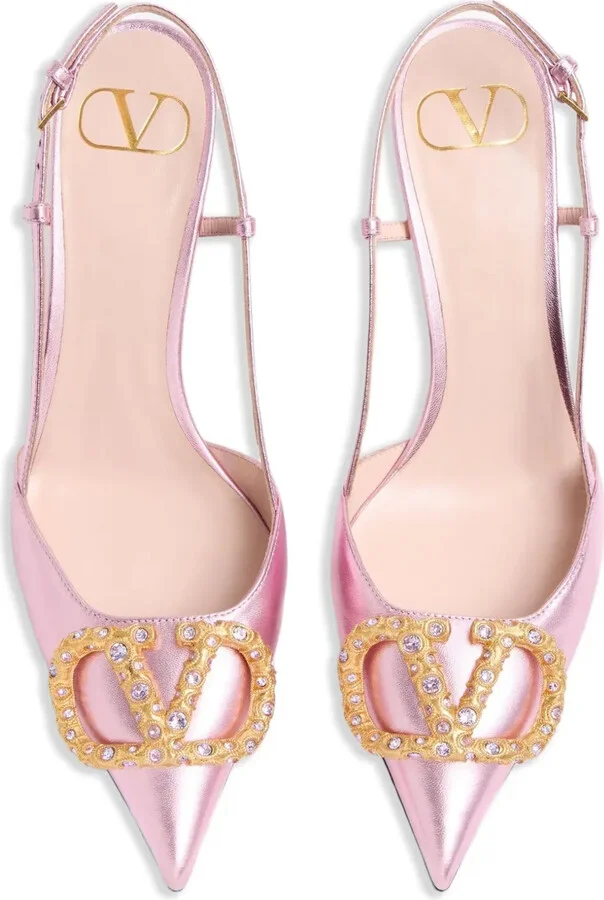 80mm VLogo Signature slingback pumps - Image 4