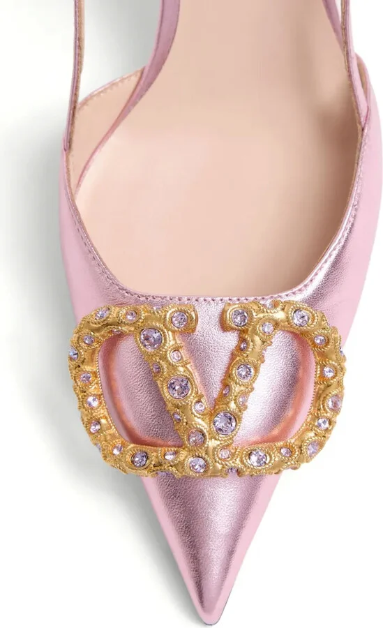 80mm VLogo Signature slingback pumps - Image 5