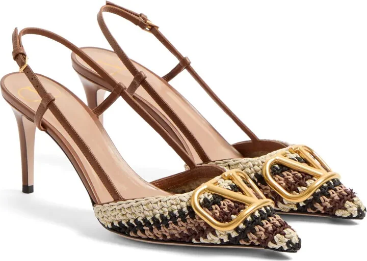 80mm VLogo Signature slingback pumps - Image 2