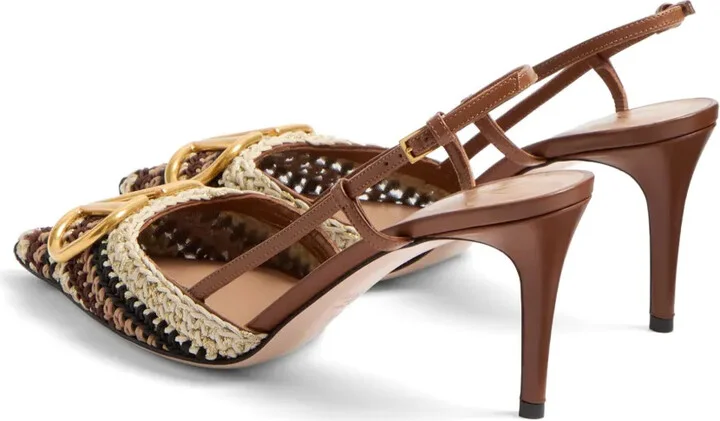 80mm VLogo Signature slingback pumps - Image 3