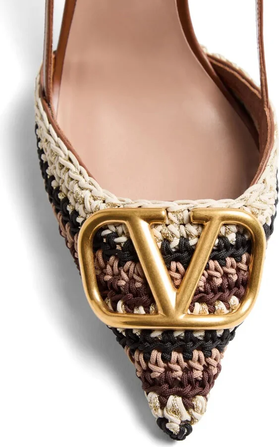 80mm VLogo Signature slingback pumps - Image 4