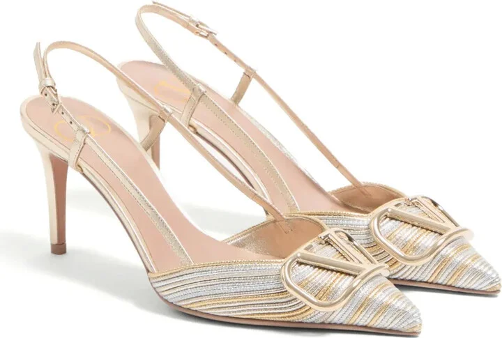 80mm VLogo Signature slingback pumps - Image 2