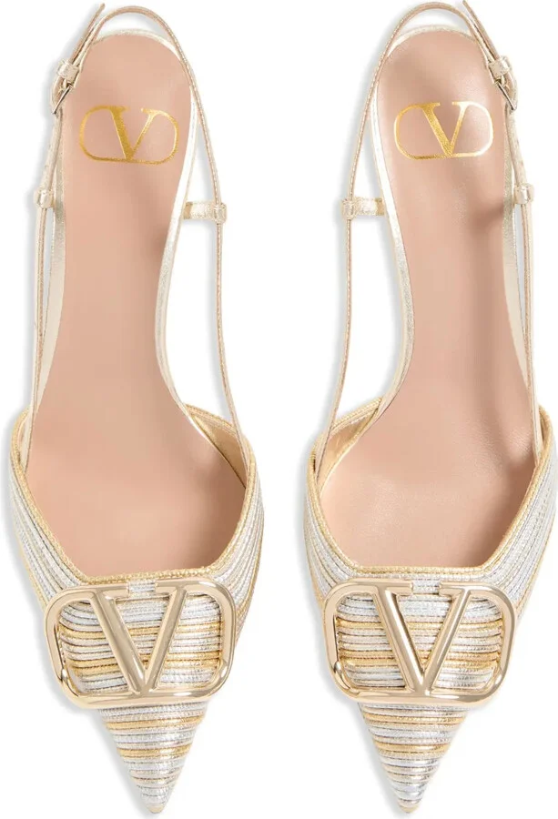 80mm VLogo Signature slingback pumps - Image 4