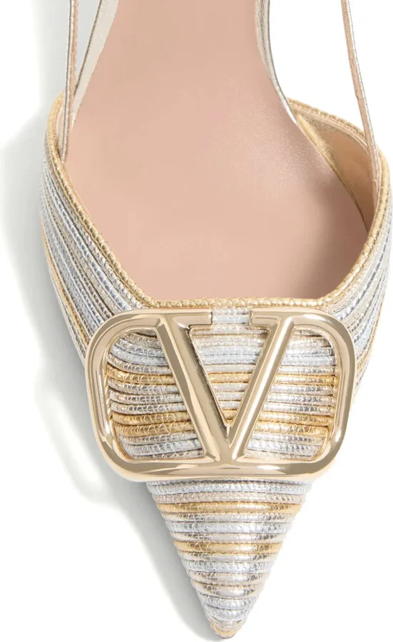 80mm VLogo Signature slingback pumps - Image 5