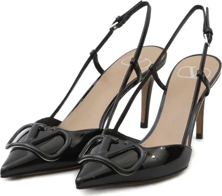 80mm VLogo Signature slingback pumps - Image 2