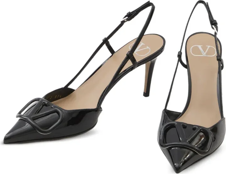 80mm VLogo Signature slingback pumps - Image 4