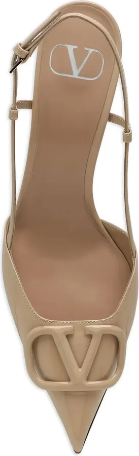 80mm VLogo Signature slingback pumps - Image 2