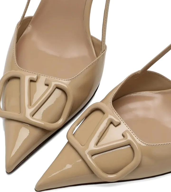 80mm VLogo Signature slingback pumps - Image 4