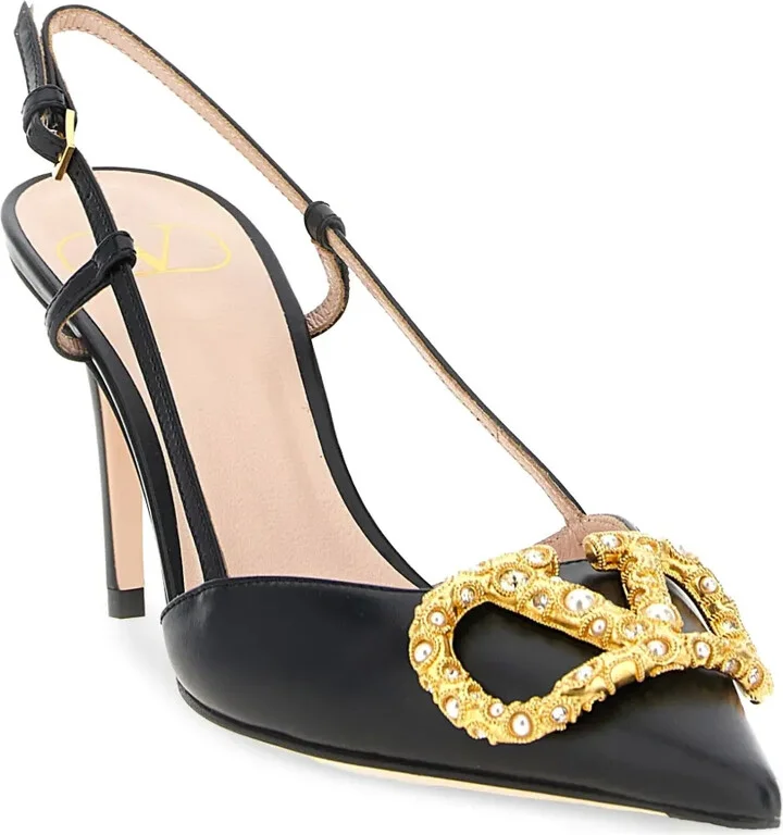 80mm VLogo Signature slingback pumps - Image 2