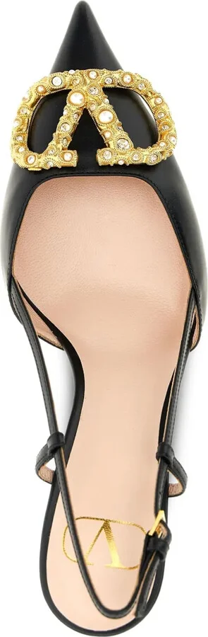 80mm VLogo Signature slingback pumps - Image 4