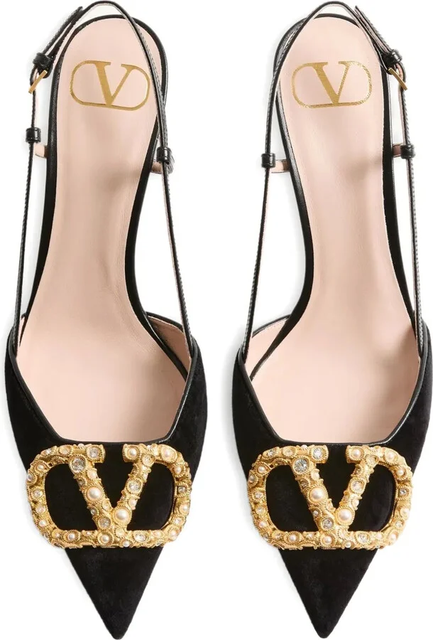 80mm VLogo Signature slingback pumps - Image 3