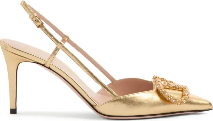 80mm VLogo Signature slingback pumps