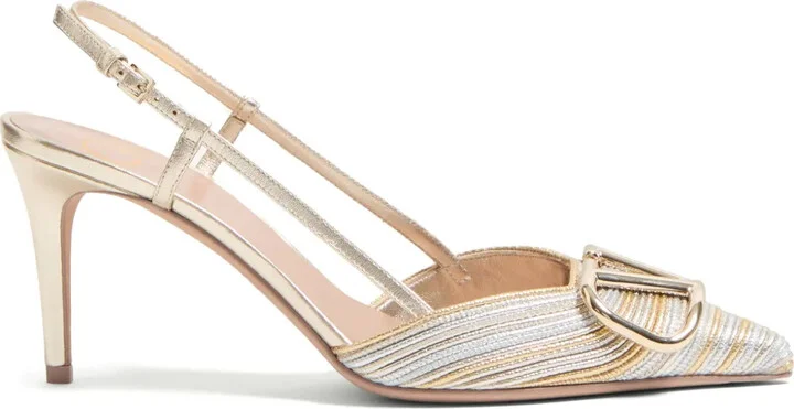 80mm VLogo Signature slingback pumps