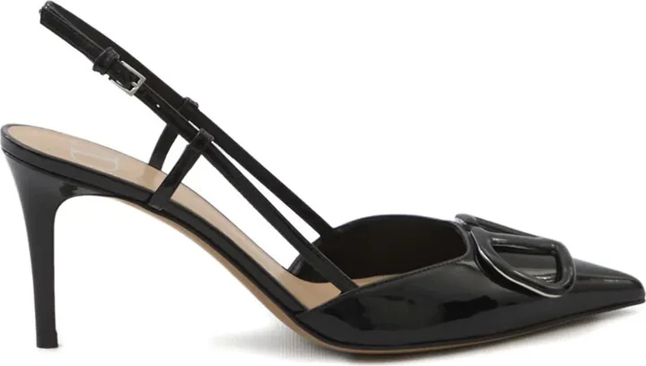 80mm VLogo Signature slingback pumps