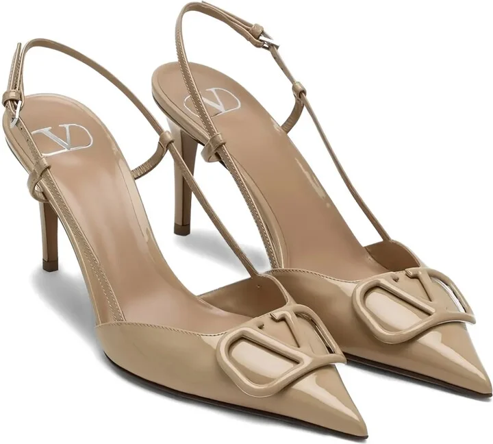80mm VLogo Signature slingback pumps