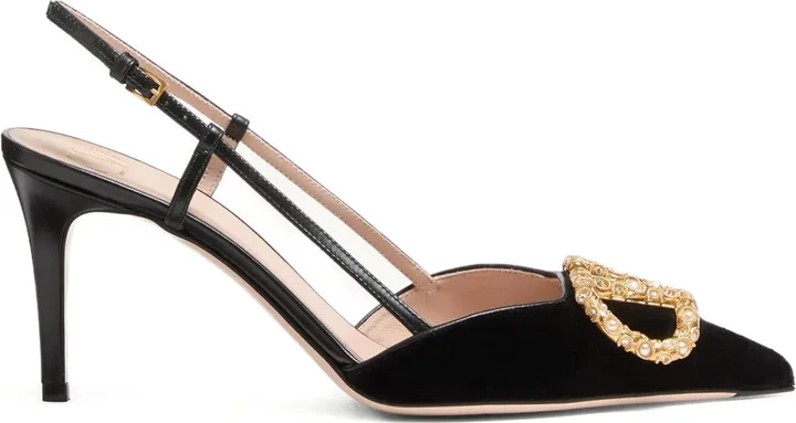 80mm VLogo Signature slingback pumps