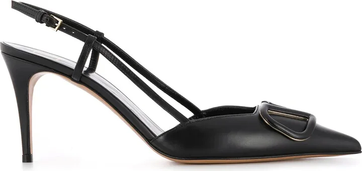 80mm VLogo Signature slingback pumps