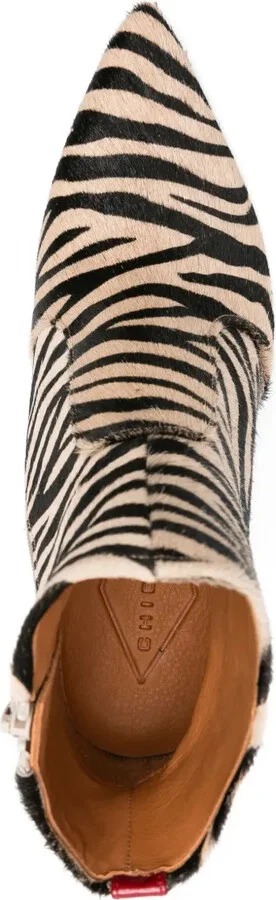 80mm Zebra-Print Block-Heel Ankle Boots - Image 4