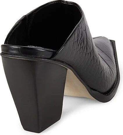81MM Croc Embossed Leather Mules - Image 3