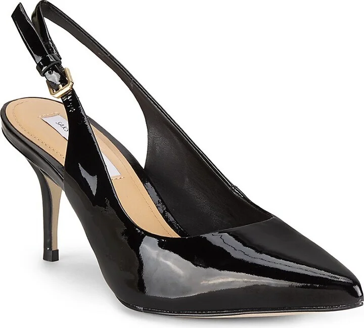 81MM Patent Leather Slingback Pumps - Image 2