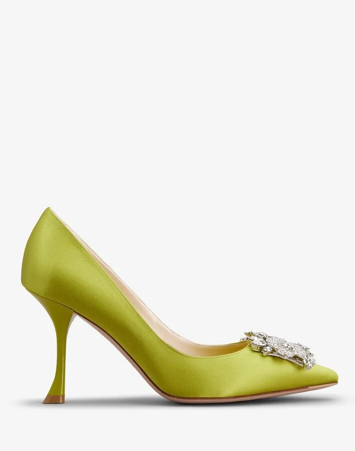 85 Bouquet Strass Buckle Pumps in Satin